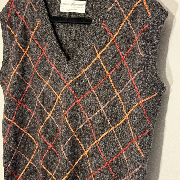 Peruvian Connection Men's Alpaca Wool Sweater V Neck Vest Medium Multicolor (G) - Picture 4 of 11
